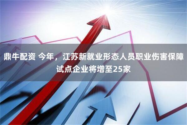鼎牛配资 今年，江苏新就业形态人员职业伤害保障试点企业将增至25家